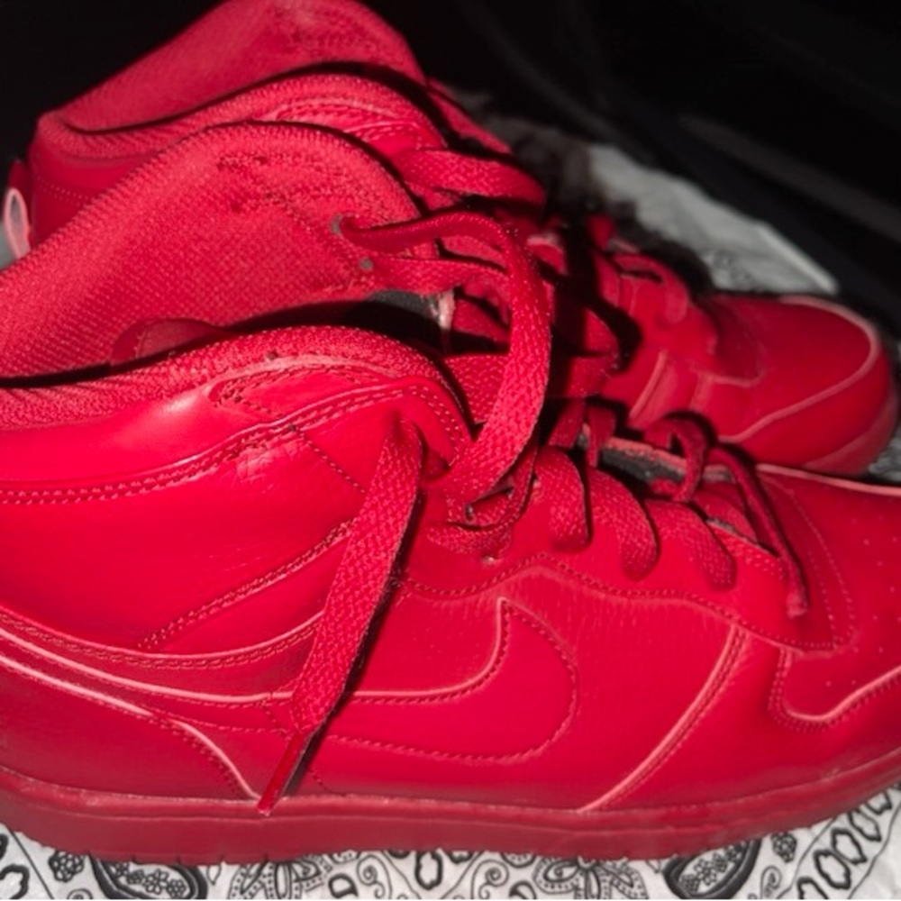 Red High-Top Sneakers - Picture 2 of 4